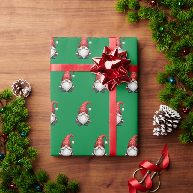 Papel De Regalo Navidades ganan regalo festivo en verde profundo (Regalo de vacaciones)