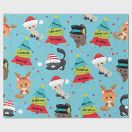 Papel De Regalo Navidades gatitos personalizados