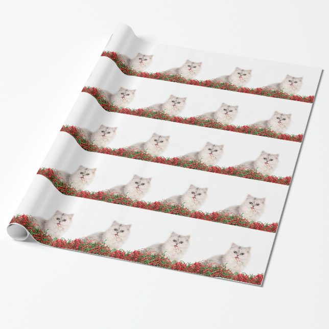 Papel De Regalo Navidades gato persa (Desenrollado)