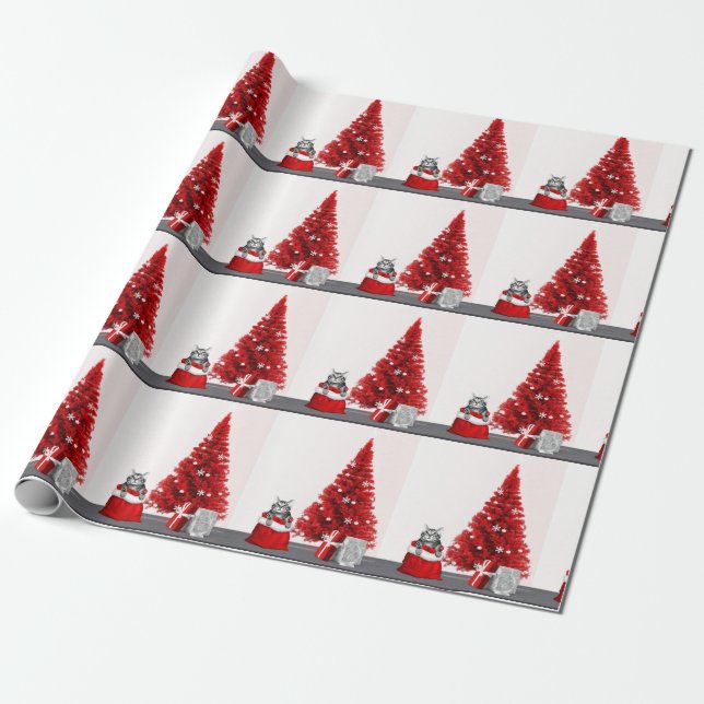 Papel De Regalo Navidades gatos gatitos de Tabby (Desenrollado)