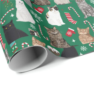 Papel De Regalo Navidades gatos gatitos patrón