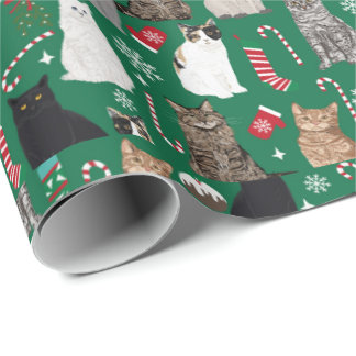 Papel De Regalo Navidades gatos gatitos patrón