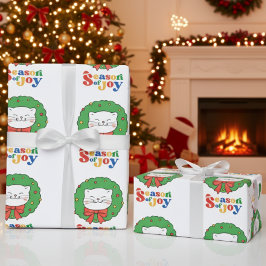 Papel De Regalo Navidades gatos kawaii comieron una temporada de a