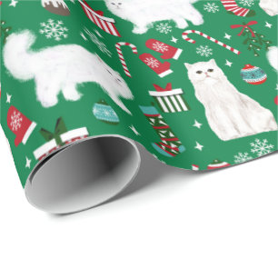 Papel De Regalo navidades gatos persas se vuelven verdes
