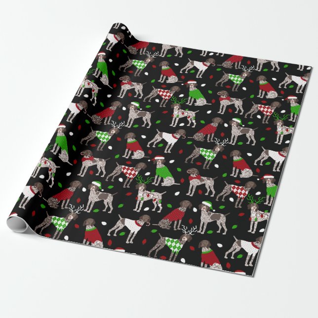 Papel De Regalo Navidades German Shorthtransmitió Pointer (Desenrollado)