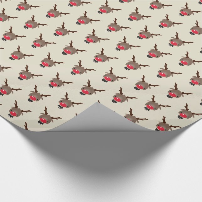 Papel De Regalo NAVIDADES GIFT lindo reno nariz roja rudolfo (Esquina)