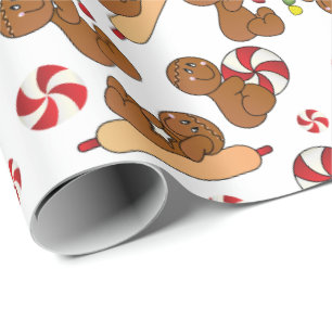 Papel De Regalo Navidades Gingerbread Candy Diversión