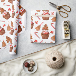 Papel De Regalo Navidades Gingerbread Cookie Cupcake