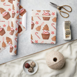 Papel De Regalo Navidades Gingerbread Cookie Cupcake