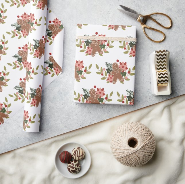 Papel De Regalo Navidades Gingerbread Cookie Festix Pattern (Artesanía)