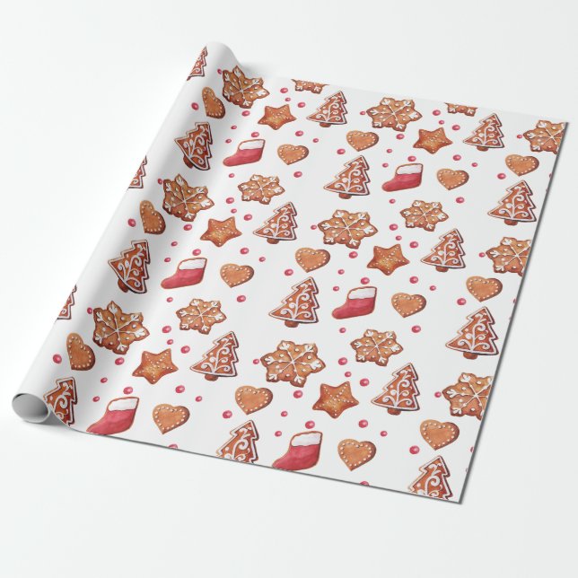 Papel De Regalo Navidades Gingerbread Cookies Large (Desenrollado)