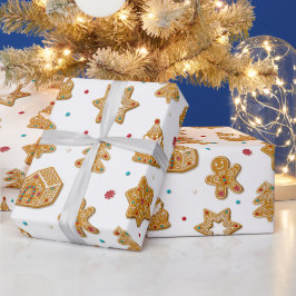 Papel De Regalo Navidades Gingerbread Cookies Patrón moderno diver