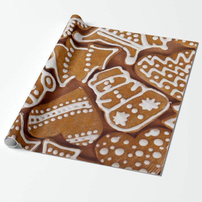 Papel De Regalo Navidades Gingerbread Holiday Cookies (Desenrollado)