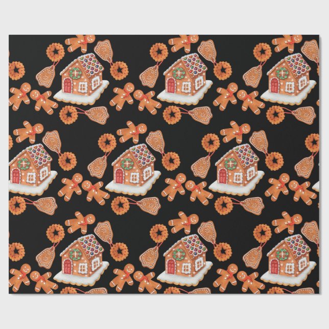 Papel De Regalo Navidades Gingerbread House Cookies (Superficie plana)