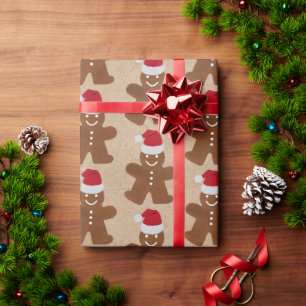 Papel De Regalo Navidades Gingerbread Man Cookies Kraft Brown