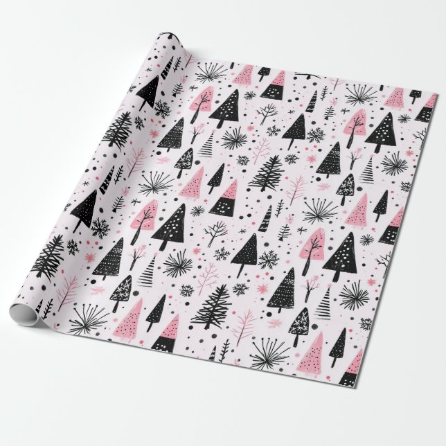 Papel De Regalo Navidades Girly Modern (Desenrollado)