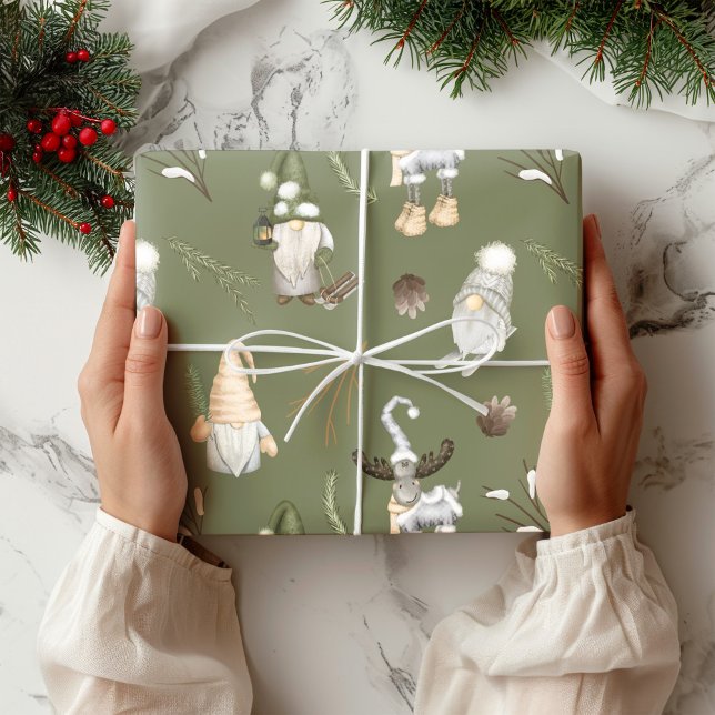 Papel De Regalo Navidades Gnomes Woodland (Subido por el creador)
