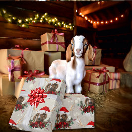 Papel De Regalo Navidades Goat Boer Kid Wreath