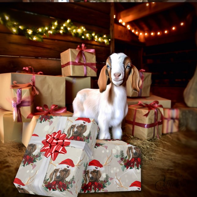 Papel De Regalo Navidades Goat Boer Kid Wreath (Subido por el creador)