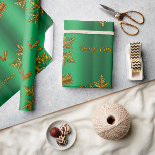Papel De Regalo Navidades Gold y Green