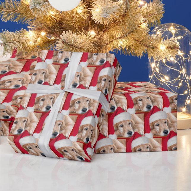 Papel De Regalo Navidades Golden Retriever (Vacaciones)