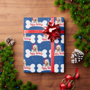Papel De Regalo Navidades Golden Retriever en Dog Bone