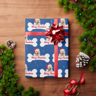 Papel De Regalo Navidades Golden Retriever en Dog Bone