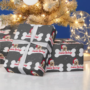 Papel De Regalo Navidades Golden Retriever en Dog Bone