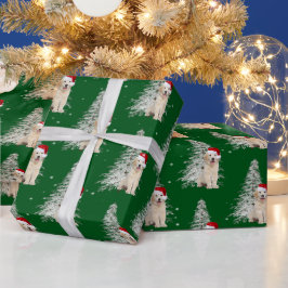 Papel De Regalo Navidades Golden Retriever y Tree