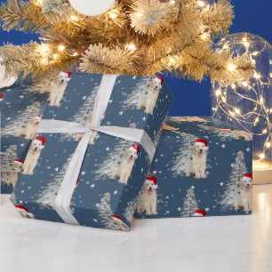 Papel De Regalo Navidades Golden Retriever y Tree On Stars