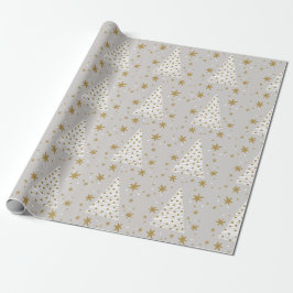 Papel De Regalo Navidades Golden White Elegant Sencillos E Ilustra