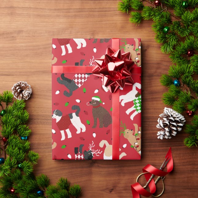 Papel De Regalo Navidades Goldendoodle Labradoodle (Regalo de vacaciones)