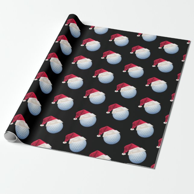Papel De Regalo Navidades Golf divertida Santa Holiday (Desenrollado)