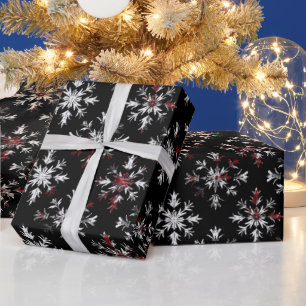 Papel De Regalo Navidades Gótico Spooky copos de nieve