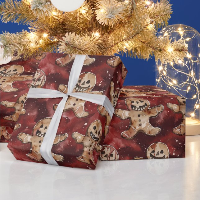 Papel De Regalo Navidades Gótico Spooky Gingerbread (Vacaciones)