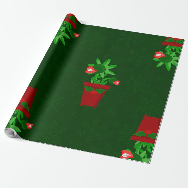 Papel De Regalo navidades góticos venus flytrap spookmas (Desenrollado)
