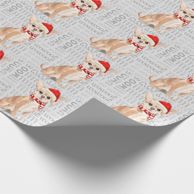 Papel De Regalo Navidades graciosos de Perro que aman Chihuahua (Esquina)