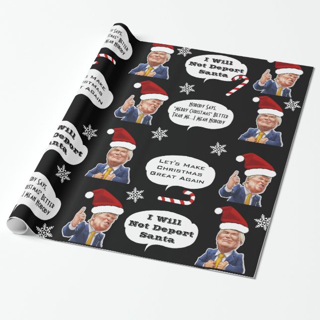 Papel De Regalo Navidades graciosos de Trump (Desenrollado)