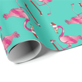 Papel De Regalo Navidades Graciosos Retro Flamingo Con Larga Fisur