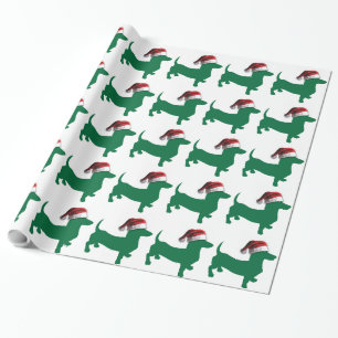 Papel De Regalo Navidades Green Dachshund