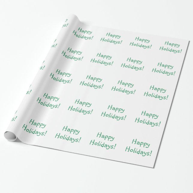 Papel De Regalo Navidades Green Font Happy Holidays (Desenrollado)