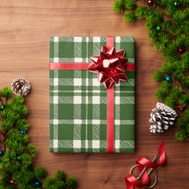 Papel De Regalo Navidades Green Plaid Country Cute Festividad