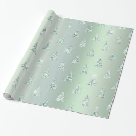 Papel De Regalo Navidades Green Trees Sparkle