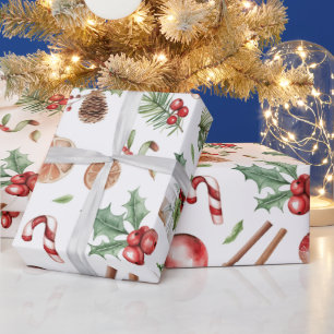 Papel De Regalo Navidades Groovy Moderno del Rosado Caliente