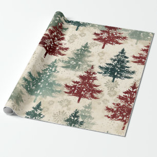 Papel De Regalo Navidades Groovy Moderno del Rosado Caliente