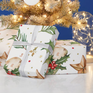 Papel De Regalo Navidades Groovy Moderno del Rosado Caliente