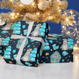 Papel De Regalo Navidades guapos escandinavos azules