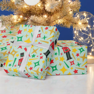 Papel De Regalo Navidades Guardianes Tucheros Estrellas verde clar