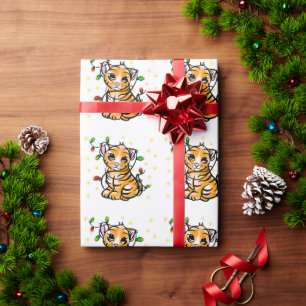 Papel De Regalo Navidades guitten tiger