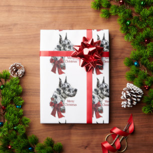 Papel De Regalo Navidades Harlequin Great Dane